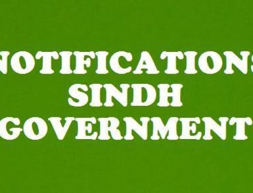 NOTIFICATIONS OF SINDH GOVERNMENT