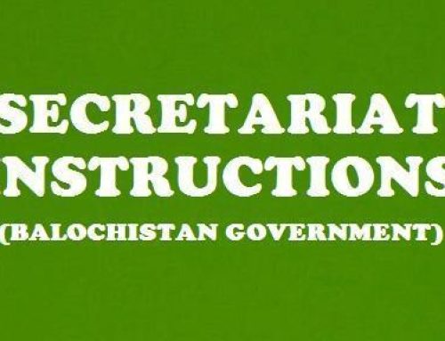 THE MANUAL OF BALOCHISTAN SECRETARIAT INSTRUCTIONS, 2013 — They shall come into force at once and shall supersede all previous instructions and orders relating to office procedures not consistent with the provisions of these Instructions. If there be any inconsistency between these instructions, on the one hand, and the rules of business or other statutory provisions on the other, the latter shall prevail.