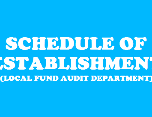 SCHEDULE OF ESTABLISHMENT OF PUNJAB LOCAL FUND AUDIT DEPARTMENT AND THE PUNJAB LOCAL FUND AUDIT DEPARTMENT SERVICE RULES, 1981 (WITH AMENDMENTS)
